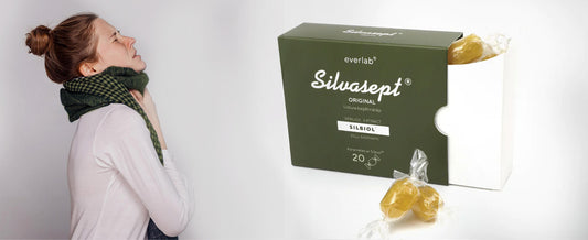 Kā tikt galā ar vīrusa izraisītu nepatīkamo sajūtu, sāpēm kaklā un klepu ar Silvasept® original.